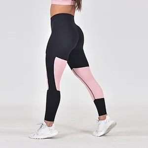 Contrast Color Yoga Pants Wholesale Custom High Waisted Yoga Leggings