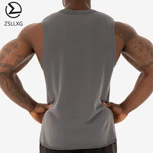 OEM Blank Sleeveless Gym Vest Solid Color Bodybuilding Fitness Men Tank Top
