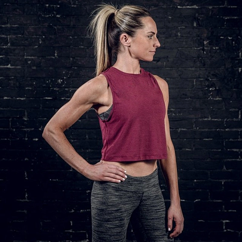 Breathable Loose Fitness Yoga Blank Crop Tank Top for Women Gym