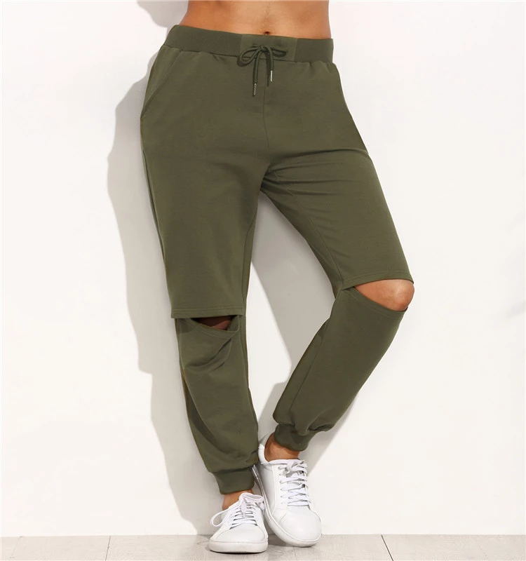 Women Custom Fashion Fitness Gym Running Ripped Jogger