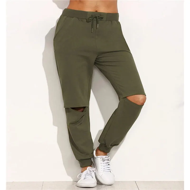 Women Custom Fashion Fitness Gym Running Ripped Jogger