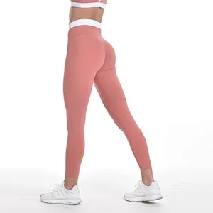 Custom Logo Printed High Waisted Athletic 4 Way Stretch Compression Gym Fitness Yoga Wear