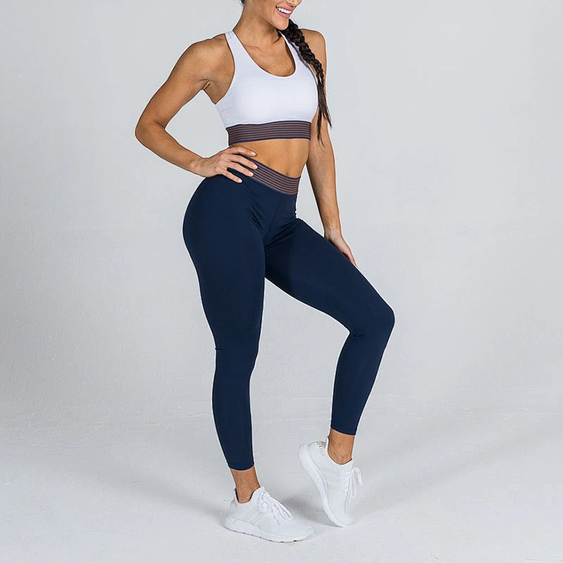 High Waisted Workout Leggings Active Wear 2pcs Yoga Set Women