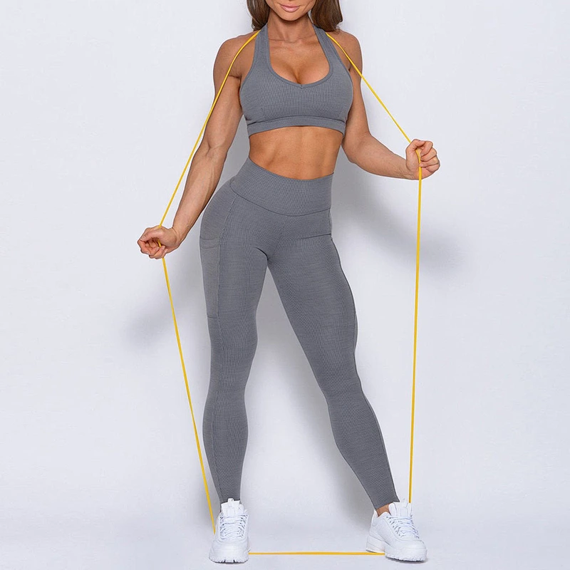 Wholesale Workout Clothing Custom Yoga Set Women Active Gym Bra And Compression Leggings Sets