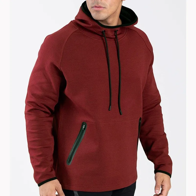 New Design Pullover Plain Blank Terry Gym Training Hoodie For Men