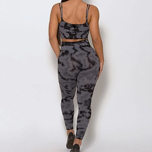 Women Clothing Sports Top And High Waisted Workout Leggings Yoga Set
