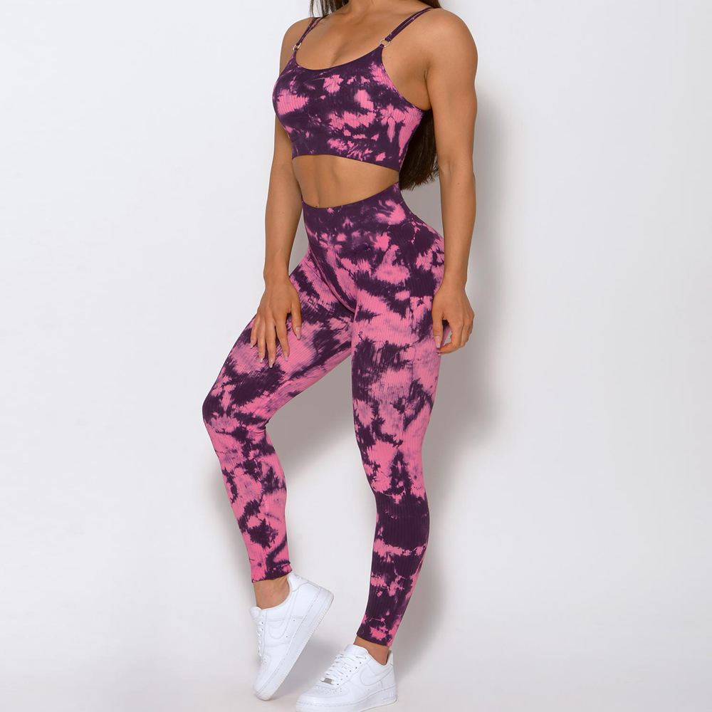 Women Clothing Sports Top And High Waisted Workout Leggings Yoga Set