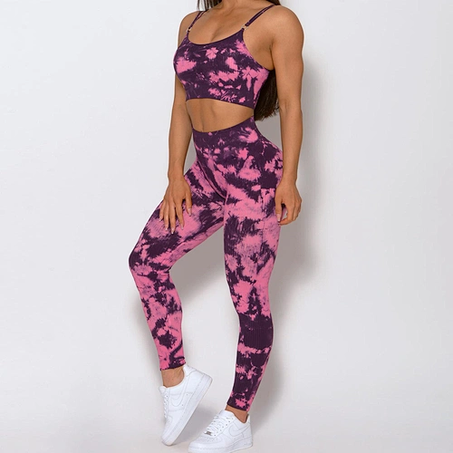 Women Clothing Sports Top And High Waisted Workout Leggings Yoga Set