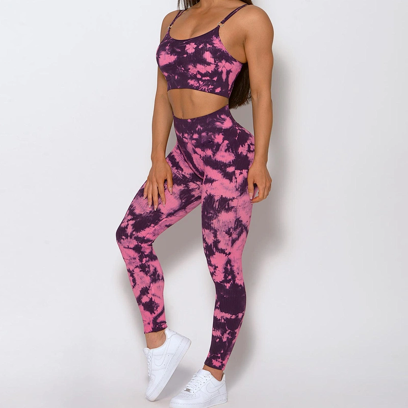 Women Clothing Sports Top And High Waisted Workout Leggings Yoga Set