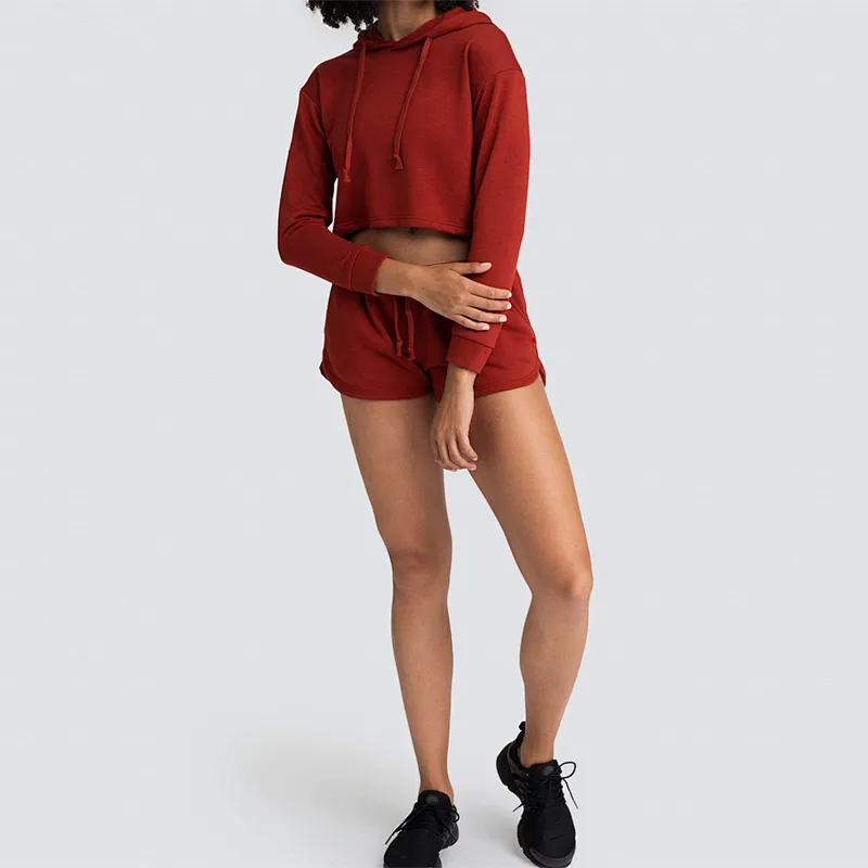 Custom Women Pullover Hoodie Gym Cotton Running Cropped Hoodies