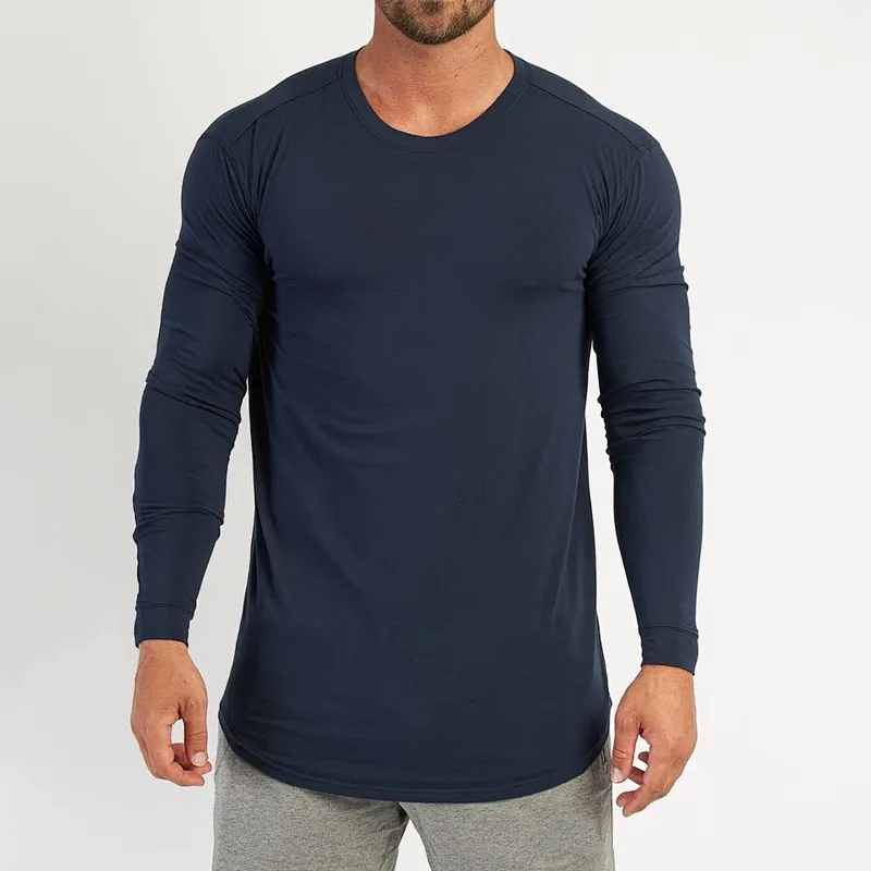 Custom Mens Muscle Fit Workout Gym Long Sleeve T-shirts