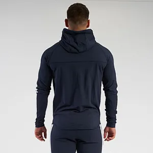 OEM Wholesale Zip Up Workout Sport Sweatshirts Autumn Men Gym Running Track Hoodie