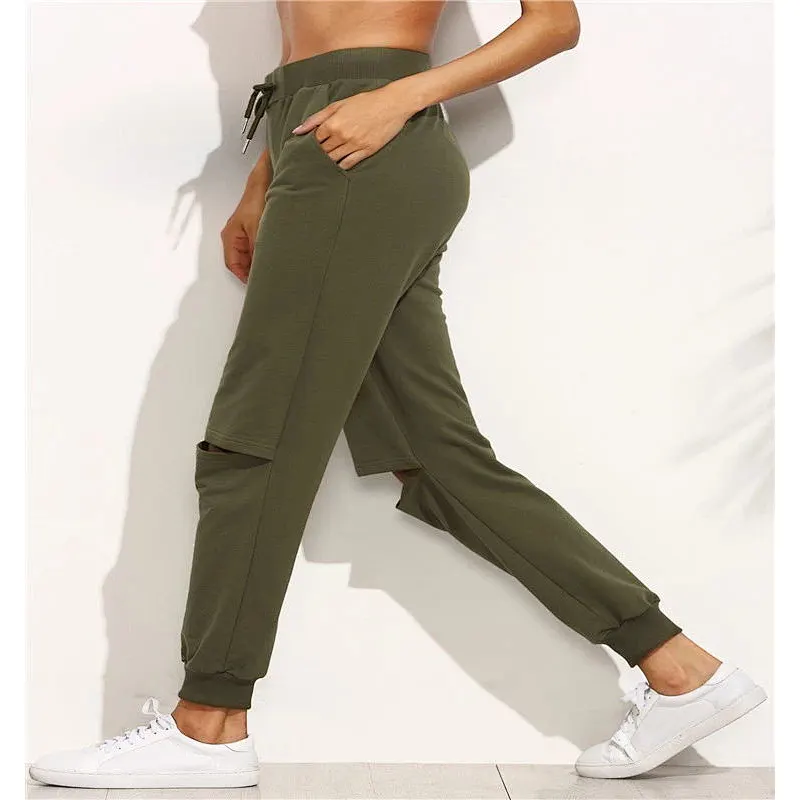 Women Custom Fashion Fitness Gym Running Ripped Jogger