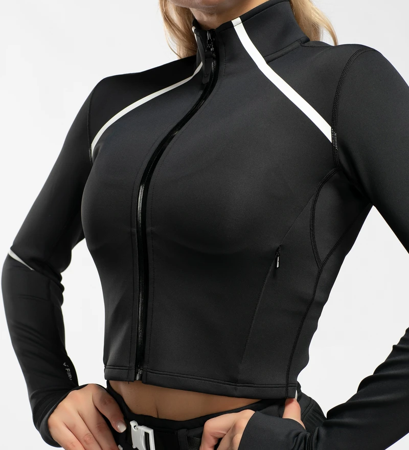 Custom Women Work Out New Design Zipper Short Jacket