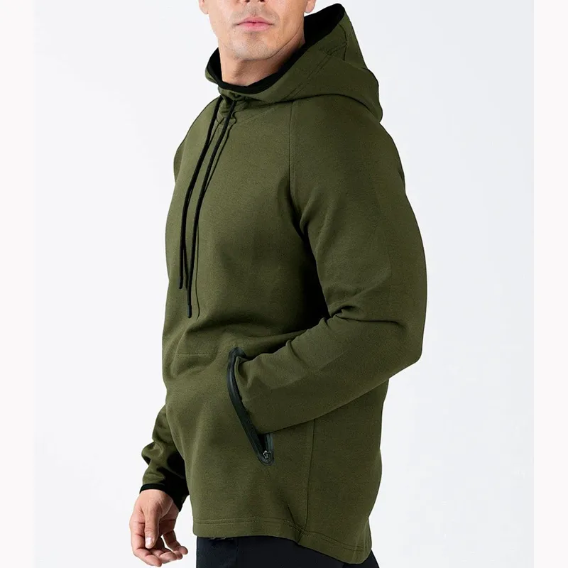New Design Pullover Plain Blank Terry Gym Training Hoodie For Men