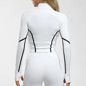 Custom Women Work Out New Design Zipper Short Jacket
