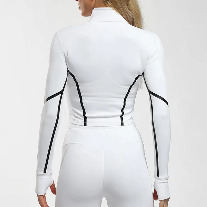 Custom Women Work Out New Design Zipper Short Jacket