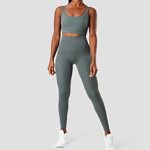 Women High Waist Fitness Workout Clothing Two Piece Yoga Sets Bra Leggings Yoga Set