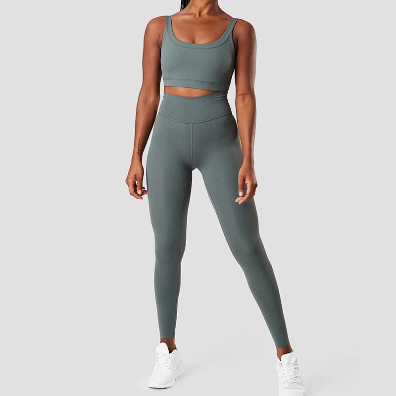Women High Waist Fitness Workout Clothing Two Piece Yoga Sets Bra Leggings Yoga Set