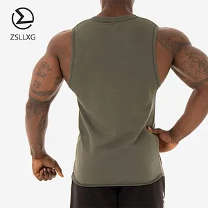 OEM Blank Sleeveless Gym Vest Solid Color Bodybuilding Fitness Men Tank Top