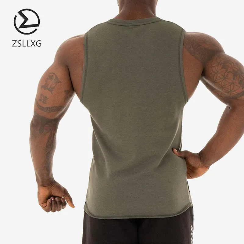 OEM Blank Sleeveless Gym Vest Solid Color Bodybuilding Fitness Men Tank Top
