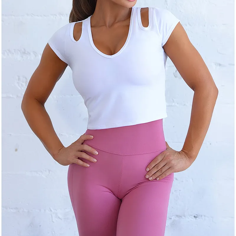 Ladies Crop Top Shirts Fitted Crop Top Customized Design Colors