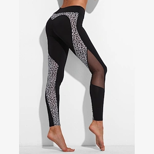 Custom Women Leggings Contrast Color Wholesale Ladies Yoga Pants With Mesh Insert