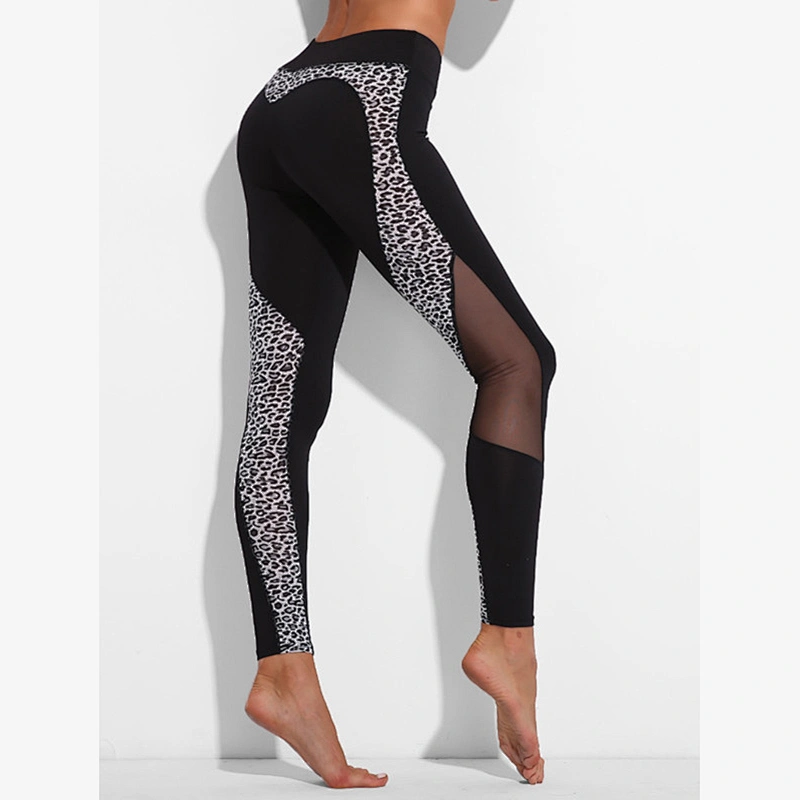 Custom Women Leggings Contrast Color Wholesale Ladies Yoga Pants With Mesh Insert