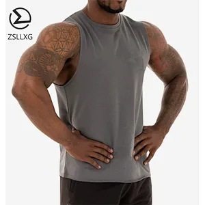 OEM Blank Sleeveless Gym Vest Solid Color Bodybuilding Fitness Men Tank Top