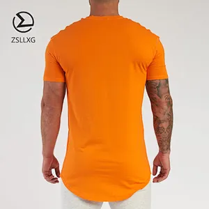 Custom Curved Hem Blank Bodybuilding Short Sleeve Men T-shirt