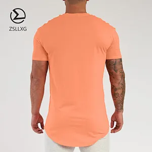Custom Curved Hem Blank Bodybuilding Short Sleeve Men T-shirt