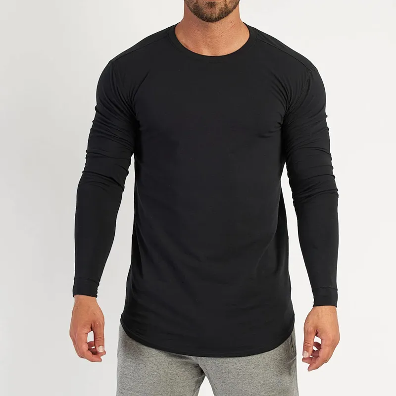 Custom Mens Muscle Fit Workout Gym Long Sleeve T-shirts