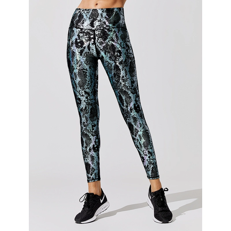Slimming Fitness Leggings Custom Design Yoga Pants Gold Blocking