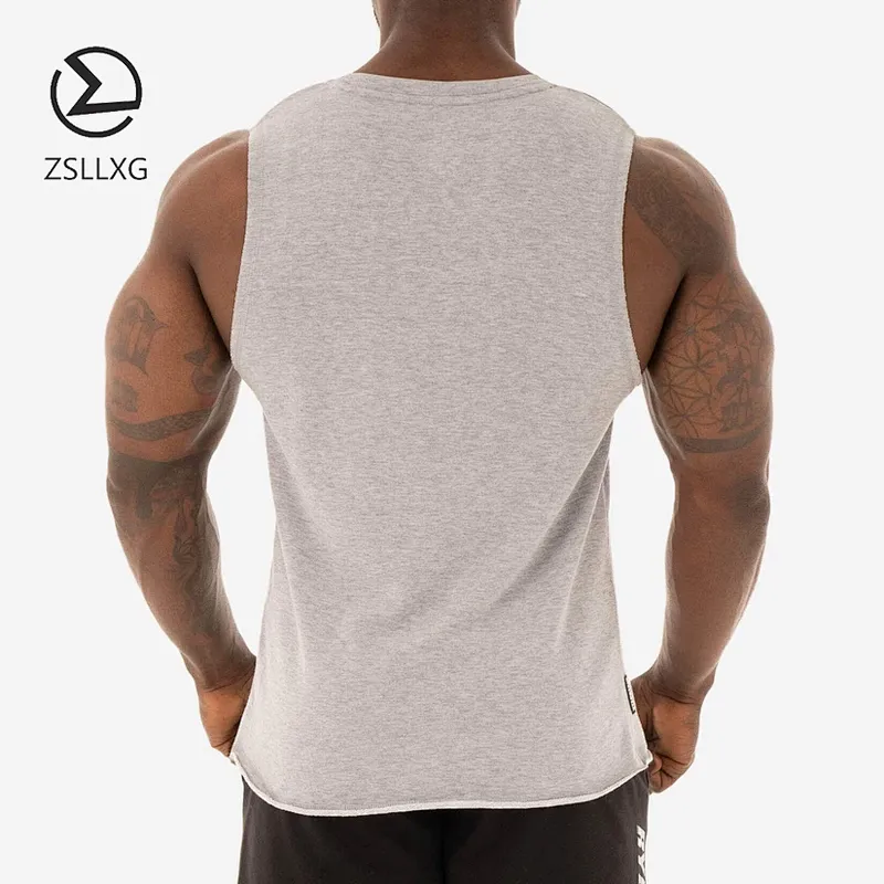 OEM Blank Sleeveless Gym Vest Solid Color Bodybuilding Fitness Men Tank Top