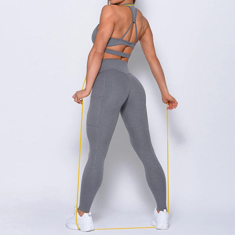 Wholesale Workout Clothing Custom Yoga Set Women Active Gym Bra And Compression Leggings Sets