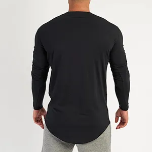 Custom Mens Muscle Fit Workout Gym Long Sleeve T-shirts
