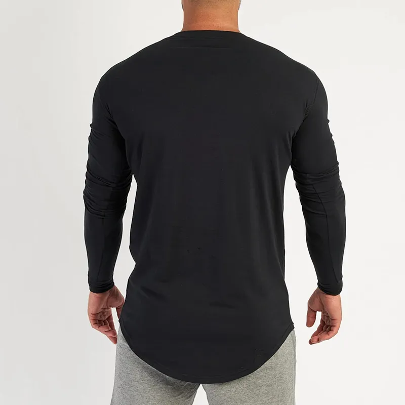 Custom Mens Muscle Fit Workout Gym Long Sleeve T-shirts