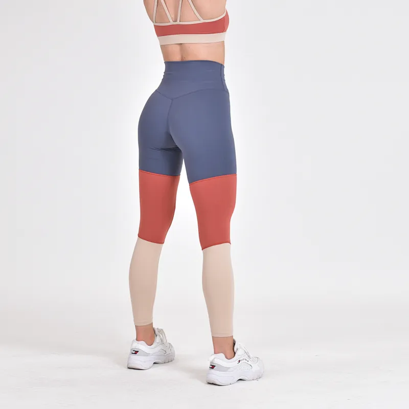 High Waisted Fitness Leggings Polyester Spandex Womens Gym Leggings Customize Contrast Color