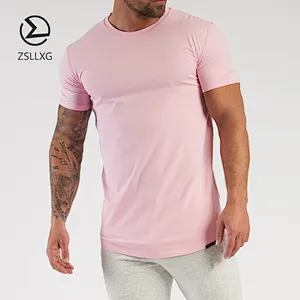 Custom Curved Hem Blank Bodybuilding Short Sleeve Men T-shirt