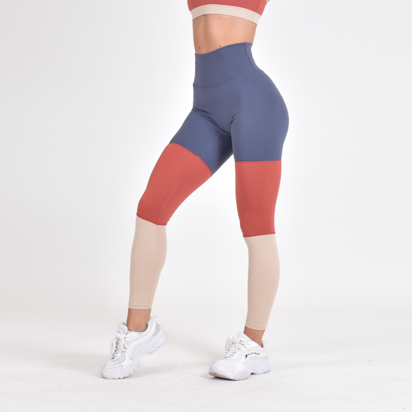 High Waisted Fitness Leggings Polyester Spandex Womens Gym Leggings Customize Contrast Color