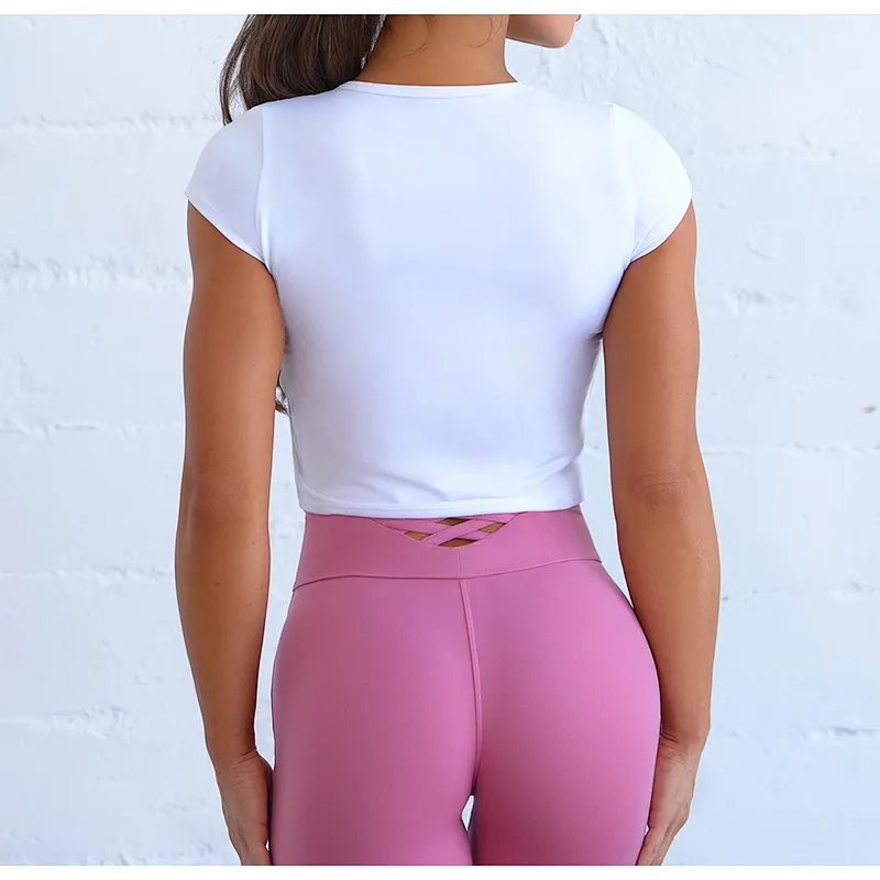 Ladies Crop Top Shirts Fitted Crop Top Customized Design Colors