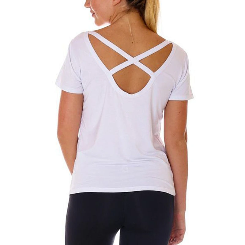 Cotton T Shirts Plain T shirts Crossing Back Customized Color For Women