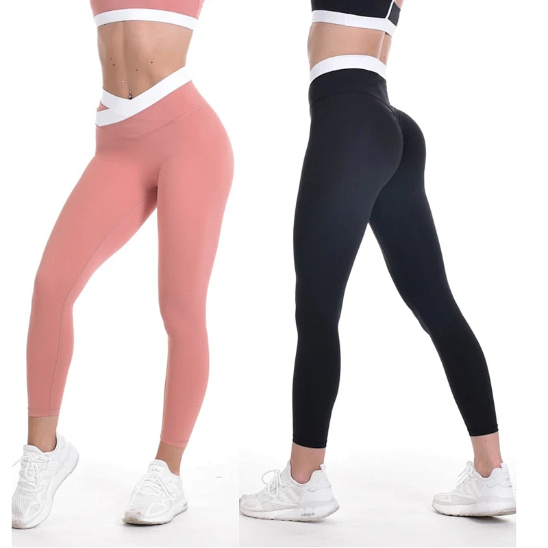 Custom Logo Printed High Waisted Athletic 4 Way Stretch Compression Gym Fitness Yoga Wear