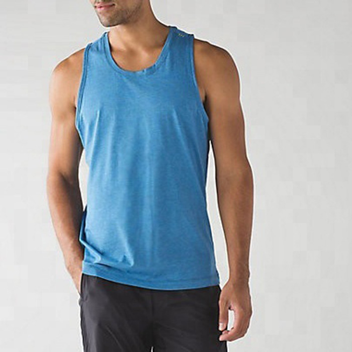 Men Workout Casual Tank Top Gym Fitness Bodybuilding Blue O Neck Quick Dry Tank Top