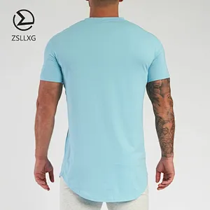 Custom Curved Hem Blank Bodybuilding Short Sleeve Men T-shirt