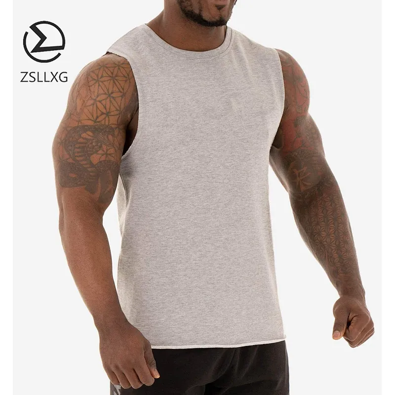 OEM Blank Sleeveless Gym Vest Solid Color Bodybuilding Fitness Men Tank Top