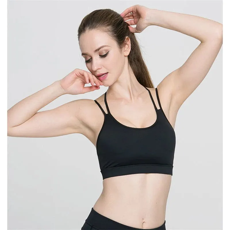 Women Activewear Push Up Sports Bra Printed Sexy Top