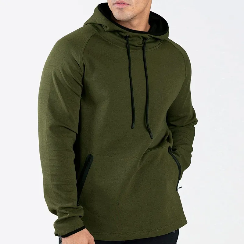 New Design Pullover Plain Blank Terry Gym Training Hoodie For Men