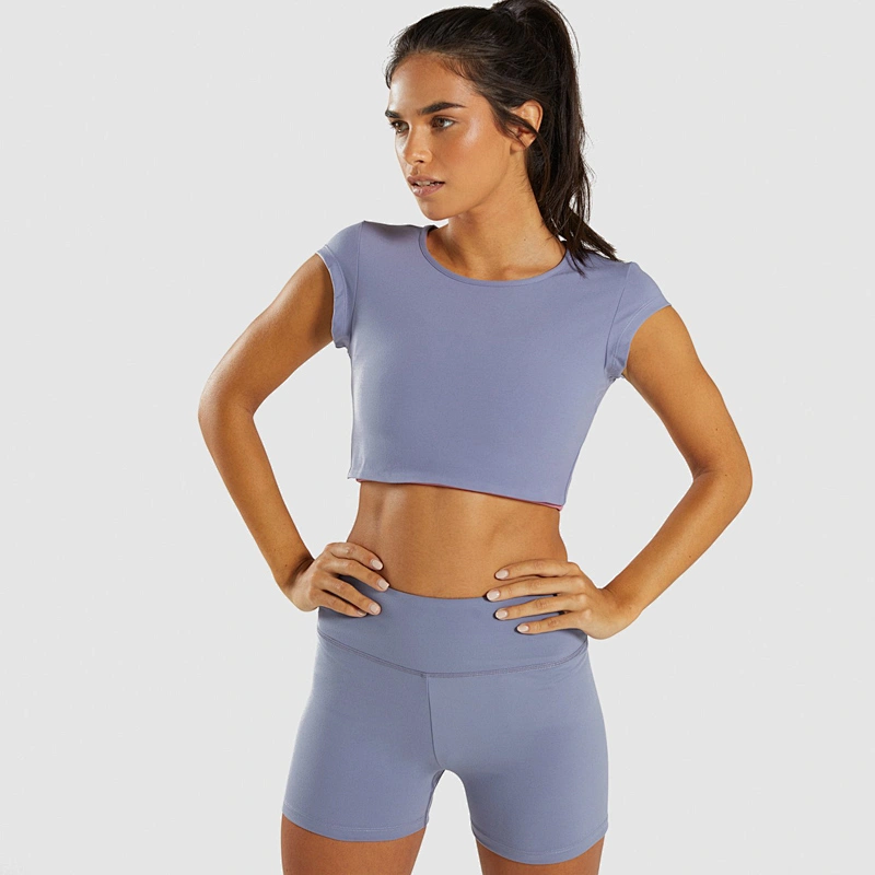 Custom Sport Ladies Gym Fitness Active Wear High Waisted Leggings 2 Piece Yoga Set