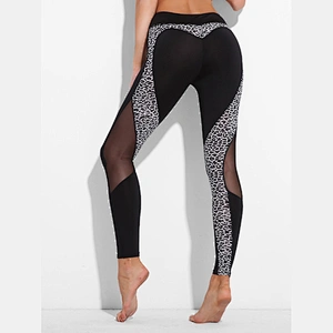 Custom Women Leggings Contrast Color Wholesale Ladies Yoga Pants With Mesh Insert